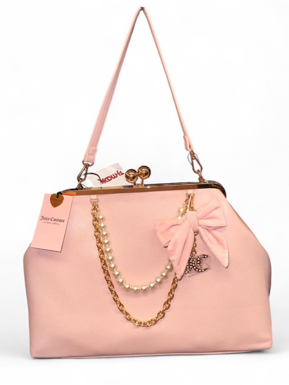 Juicy Couture Pink Pearl-Accent Shoulder Bag